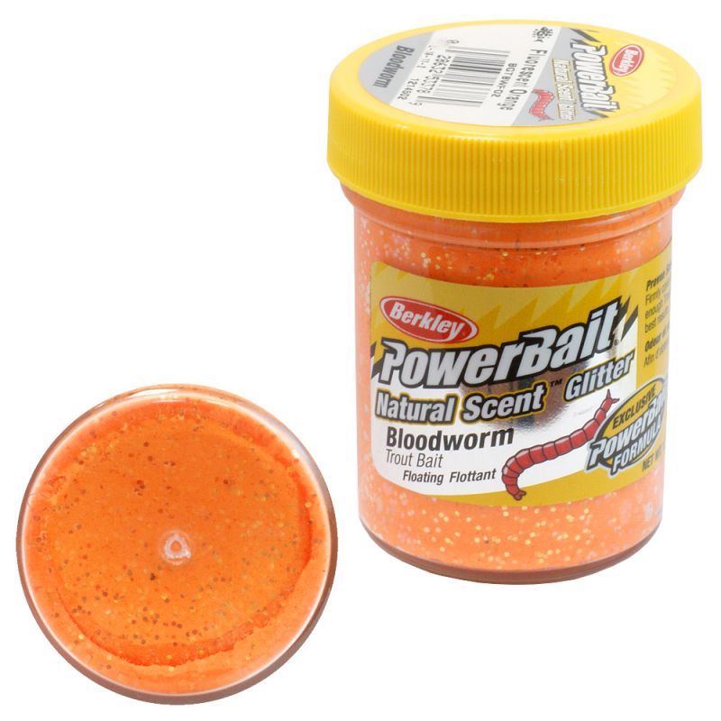 Berkley PowerBait Natural Glitter Trout Bait Crustacea Fluorescent Orange