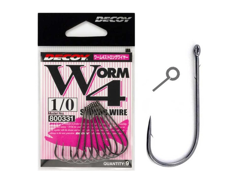 Decoy Worm 4 Strong Wire Hook  Heavy Duty Soft Bait | Emerald Ripple