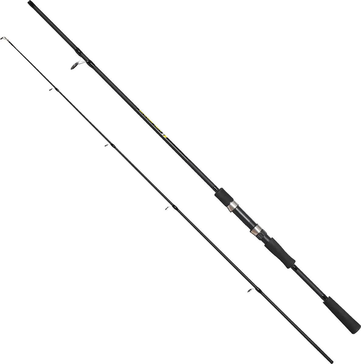 black & white fishing pole with fish Fishing Rod X-Fish Champion