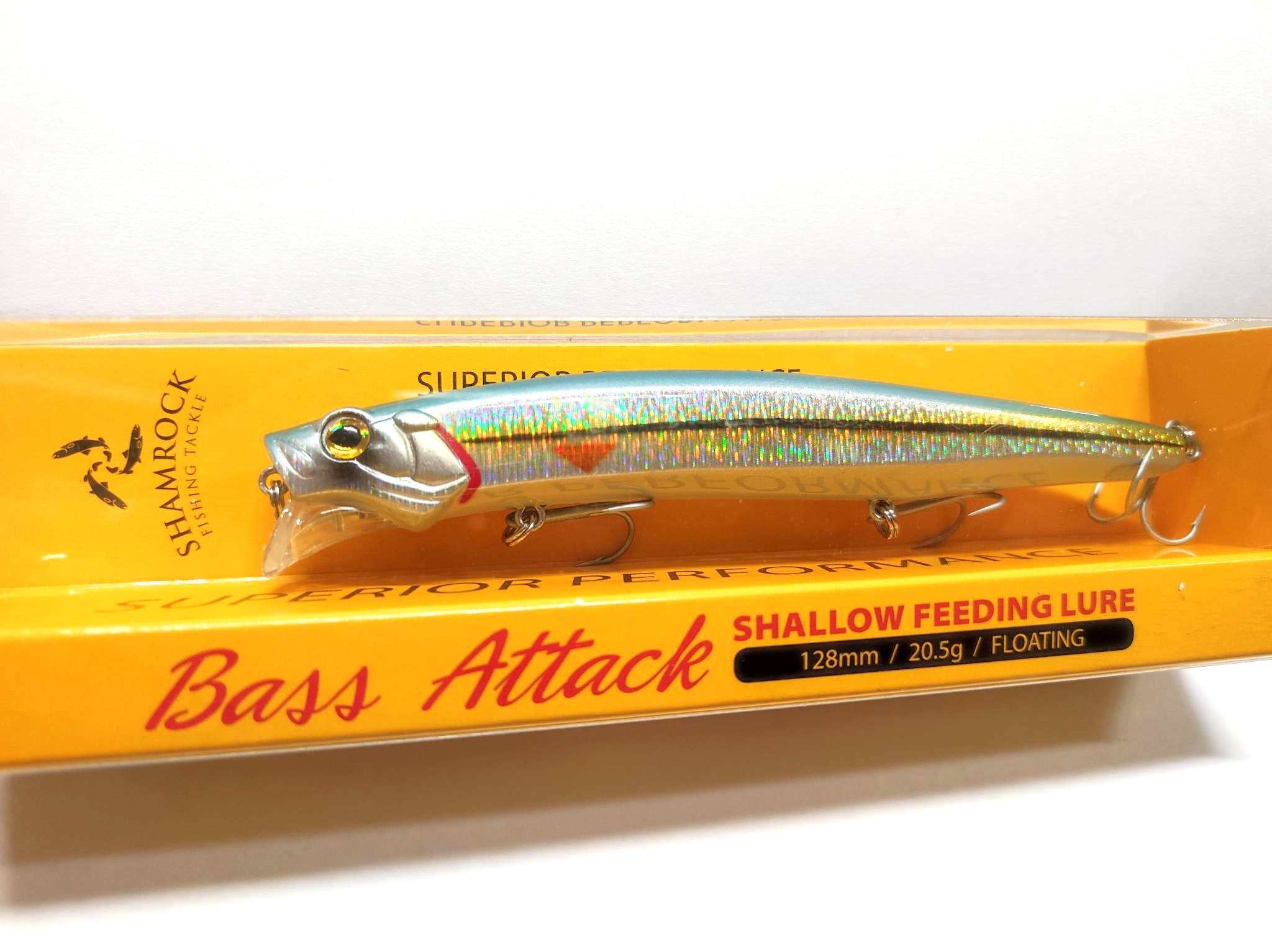Shamrock Bass Attack Shallow Feed 128mm Blue Silver