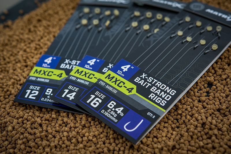 Matrix MXC-4 XStrong Bait Band Rigs Barbless 10cm/4ins
