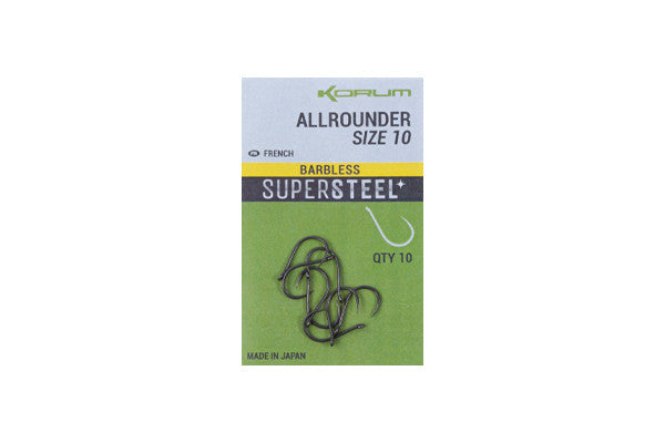 Korum Supersteel Allrounder Hooks Barbless