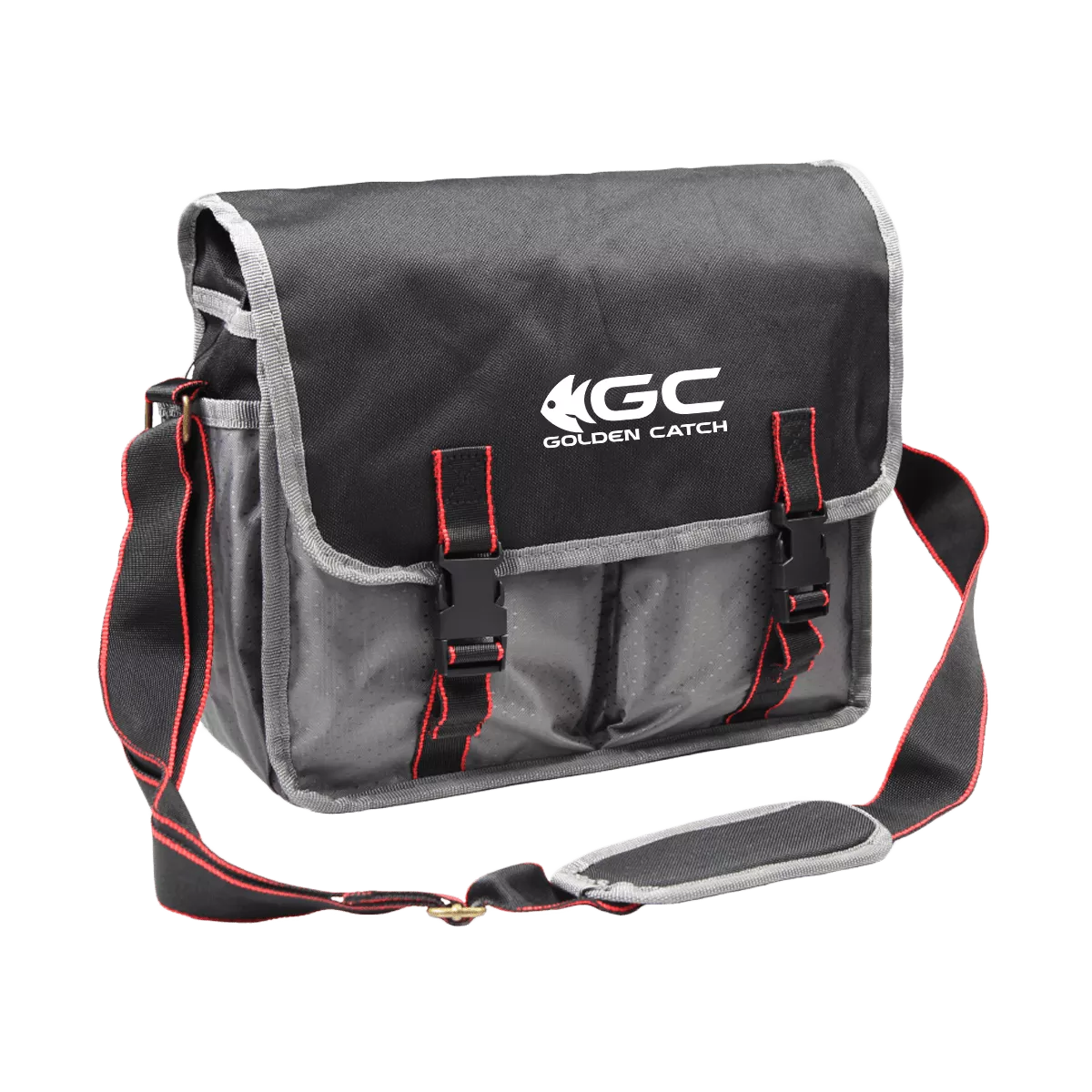 Golden Catch Accessory Bag β Durable PVC Fishing Shoulder Bag
