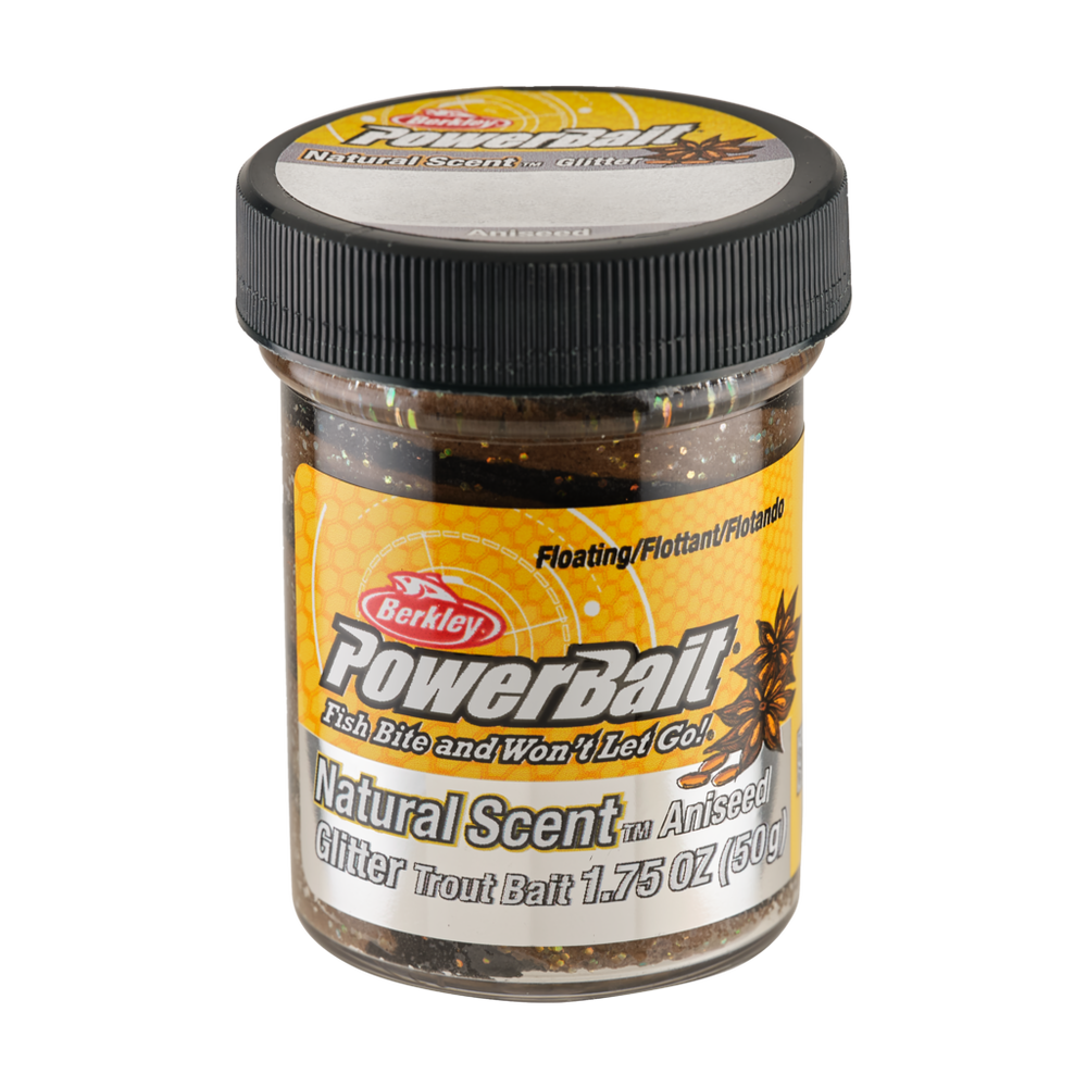 Berkley PowerBait Natural Glitter Floating Trout Bait Aniseed Black Brown