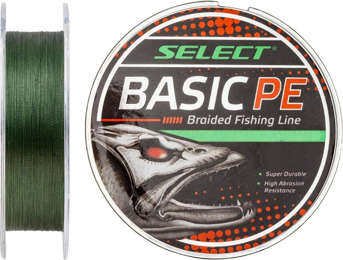 pe braided fishing line Braided Fishing Line Select Basic PE 4X 100m Dark Green