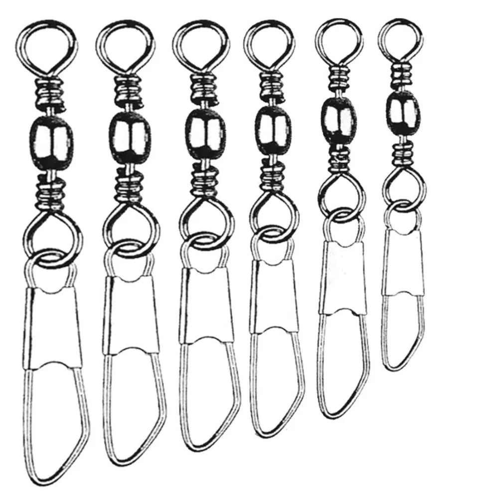 Dennett Black American Snap Swivels 10 per Bag - Emerald Ripple