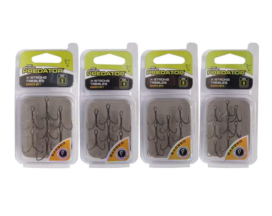Fox Rage Predator X-Strong Barbed Treble Hooks