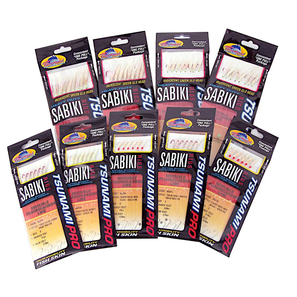 Tsunami Sabiki Rigs Hage Green Head Red Hook 6 (JW46207)