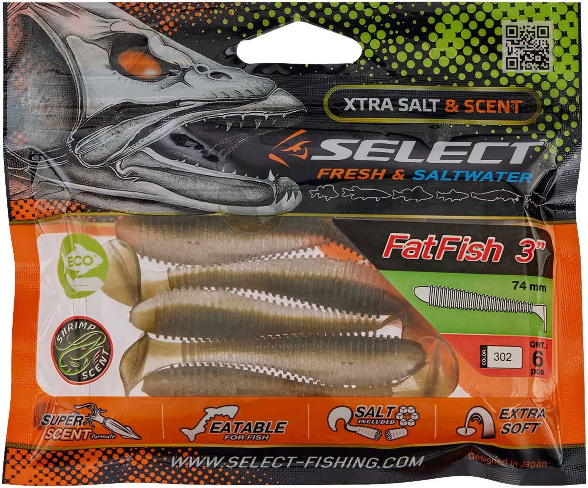 Soft Lure Select FatFish col.302 - Emerald Ripple