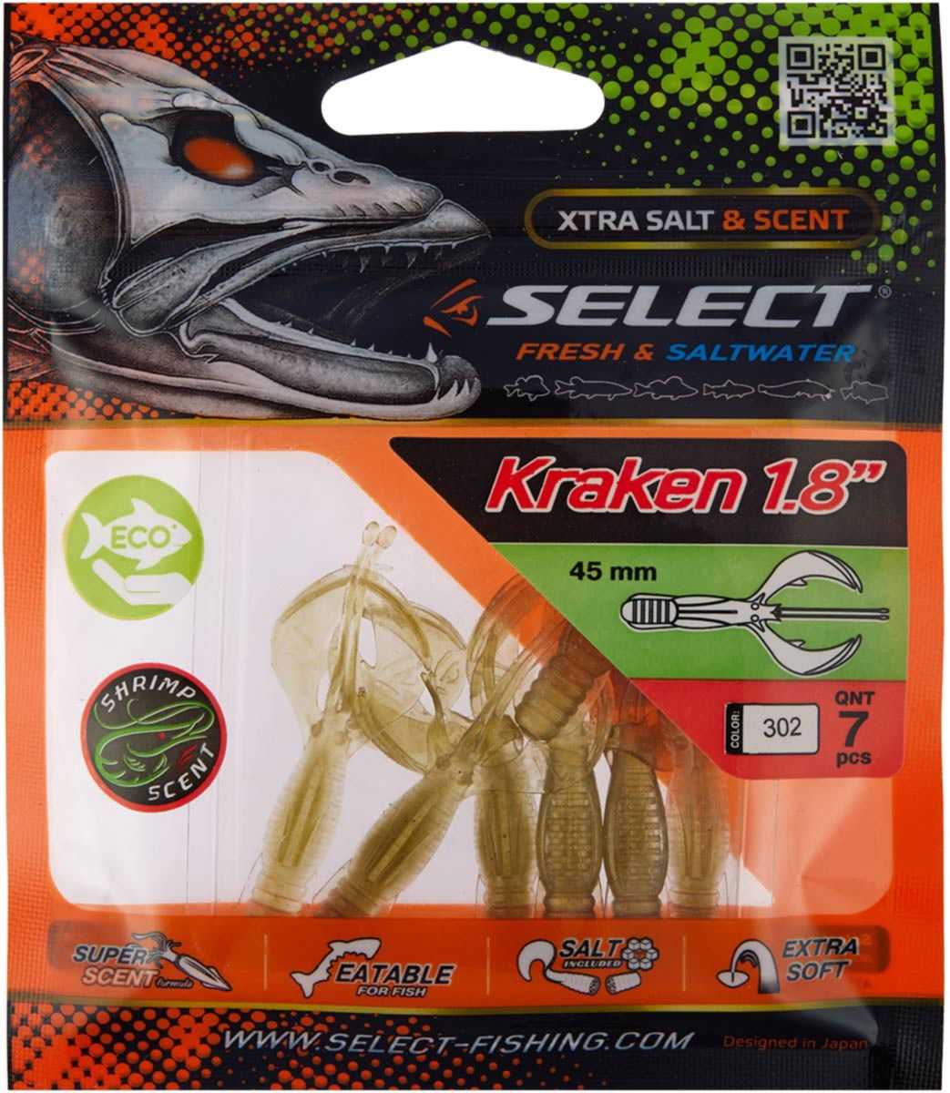 Soft Lure Select Kraken col.302 - Emerald Ripple