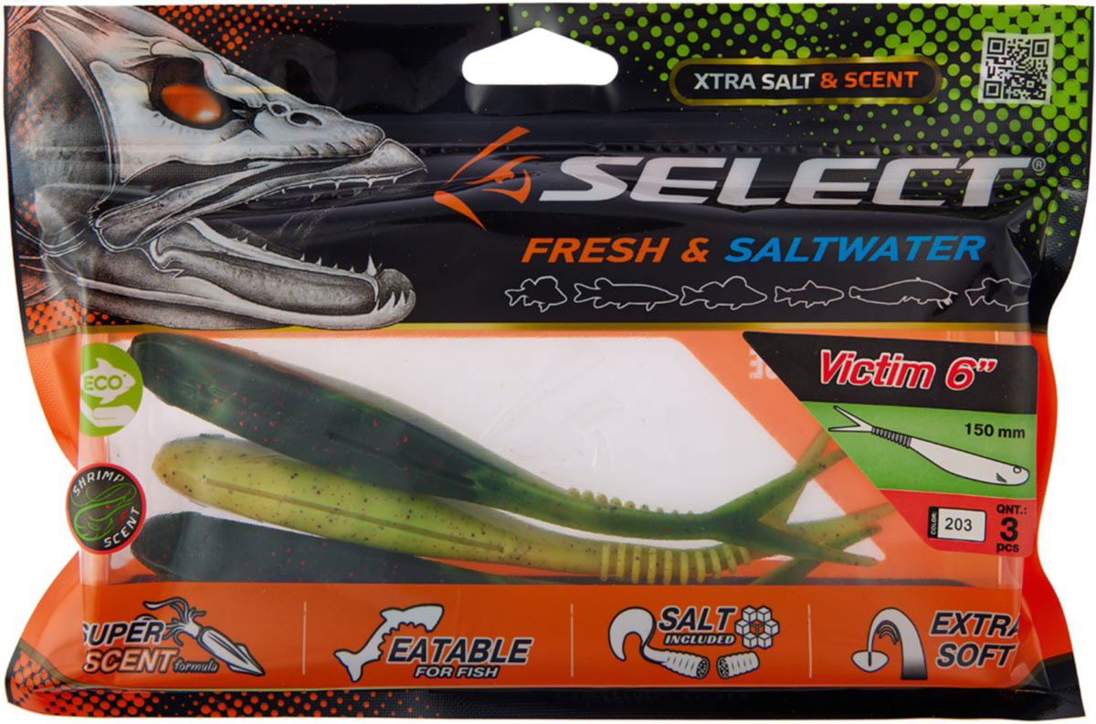 Soft Lure Select Victim V-TAIL #203 - Emerald Ripple
