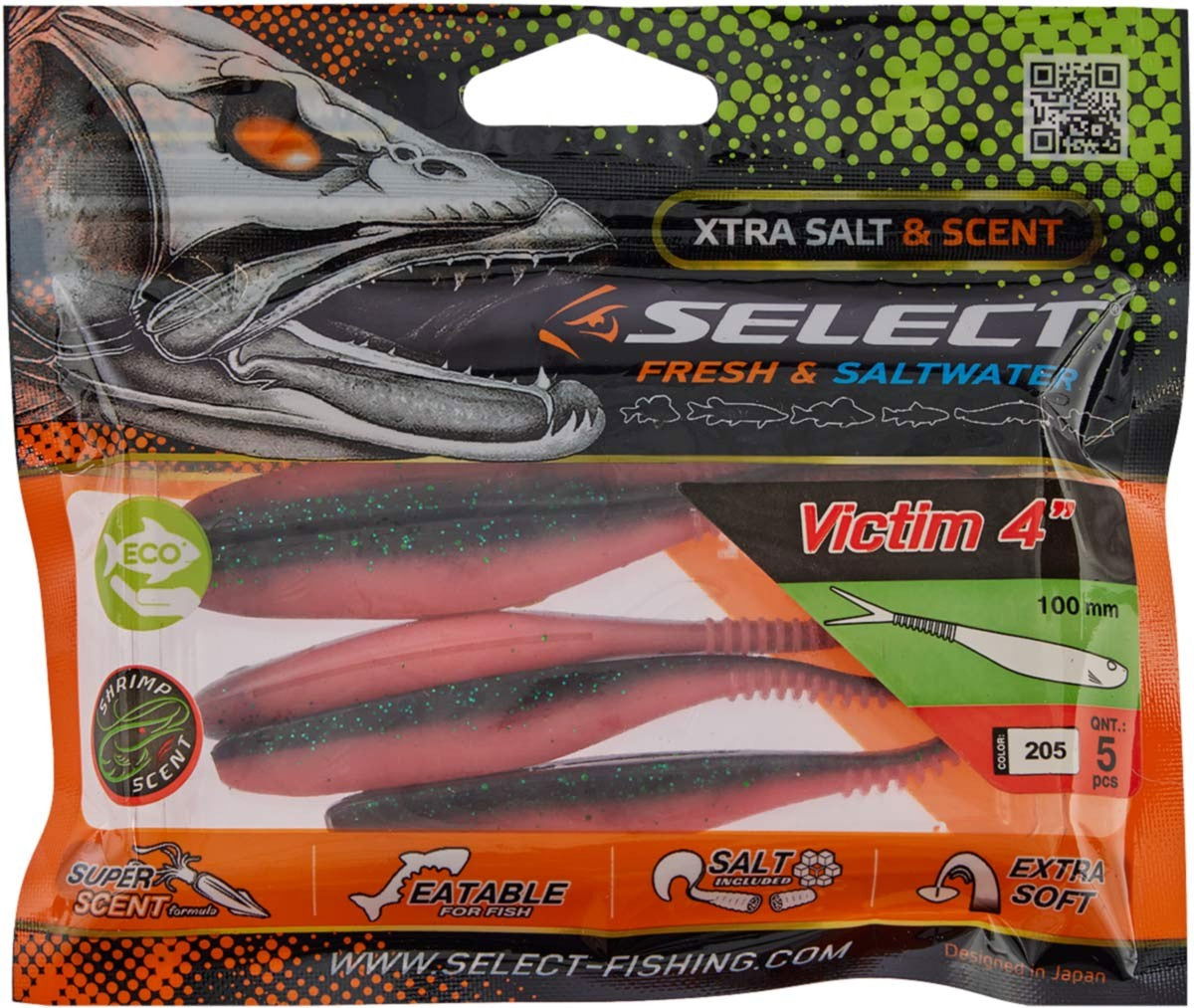 Soft Lure Select Victim V-TAIL  #205 - Emerald Ripple