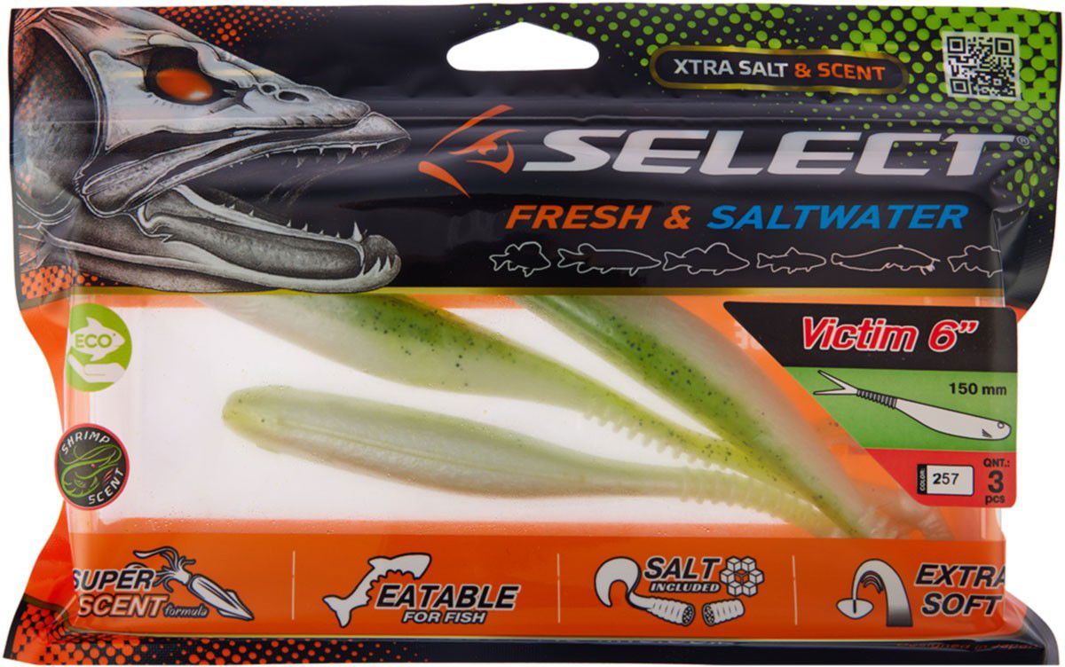 Soft Lure Select Victim V-TAIL  #247 - Emerald Ripple