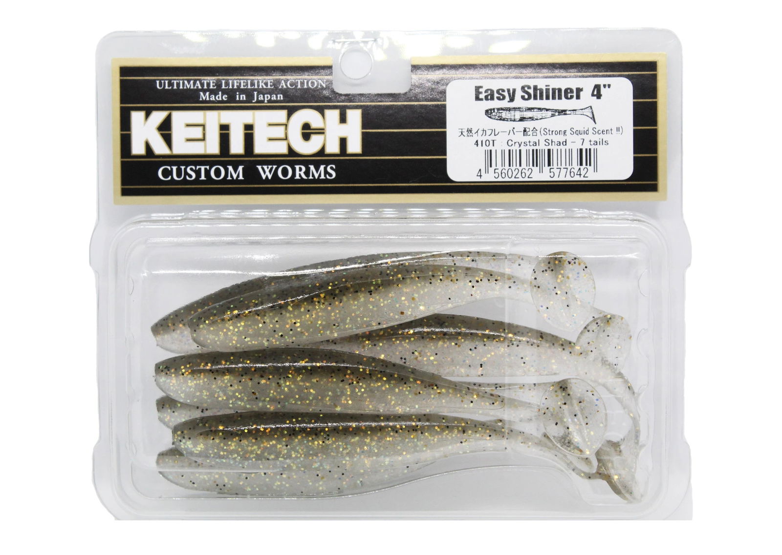 Soft lure Keitech Easy Shiner Crystal Shad #410T /2"/3"/3.5"/4.5"/5"/6.5"/ - Emerald Ripple