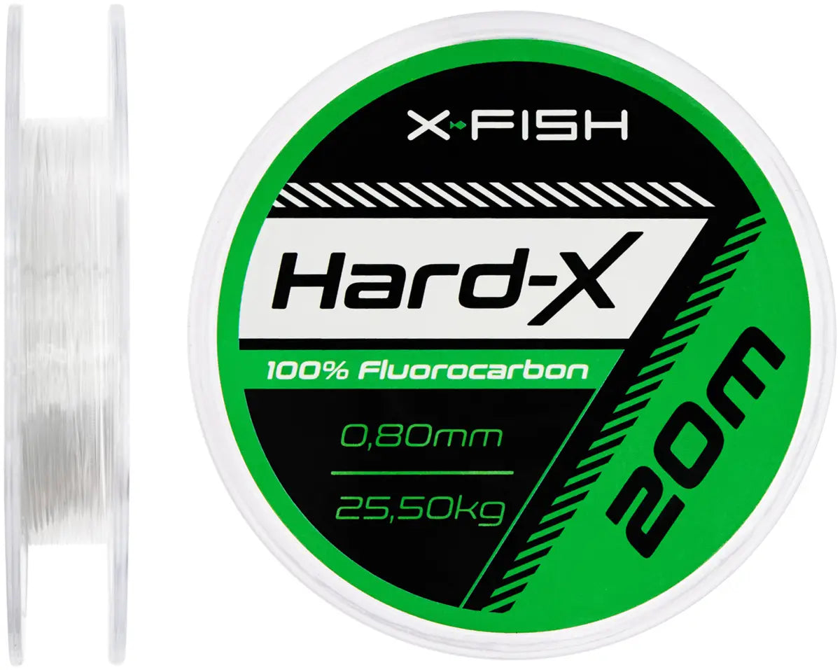 X-Fish Hard-X Fluorocarbon Line – 20m Spool (Clear)