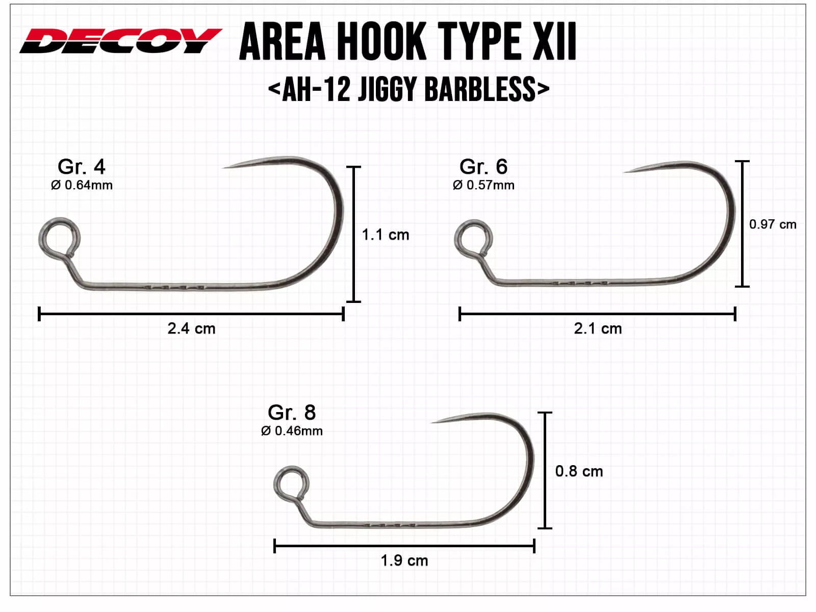 Decoy Area Hook XII AH-12 Jiggy Barbless