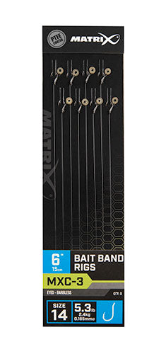 Matrix MXC-3 Bait Band Rigs Barbless 15cm/6ins