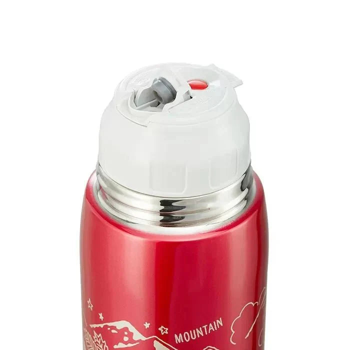 Secure twist lid of the Zojirushi SJ-JS red insulated thermos for hot and cold drinks
