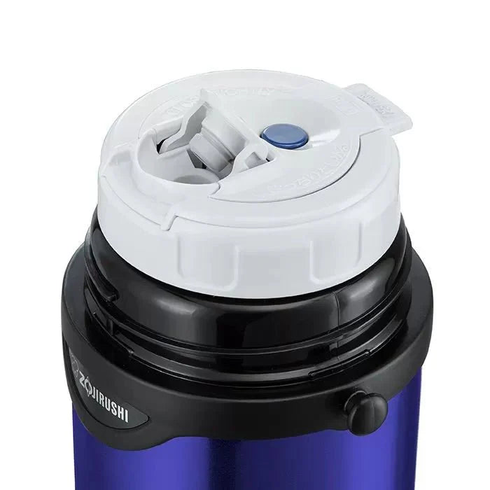 Leak-proof twist lid of the Zojirushi SF-CC blue insulated thermos flask