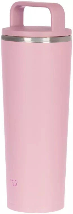 Slim design of the Zojirushi SX-JS pink thermal tumbler 400 ml with stainless steel insulation