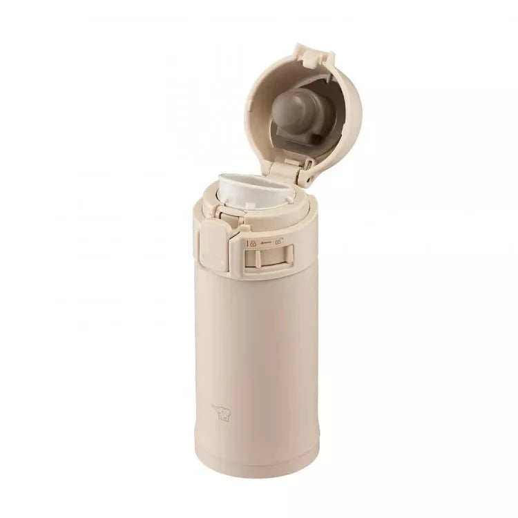 Zojirushi SM-PD beige insulated travel mug compact and lightweight side view