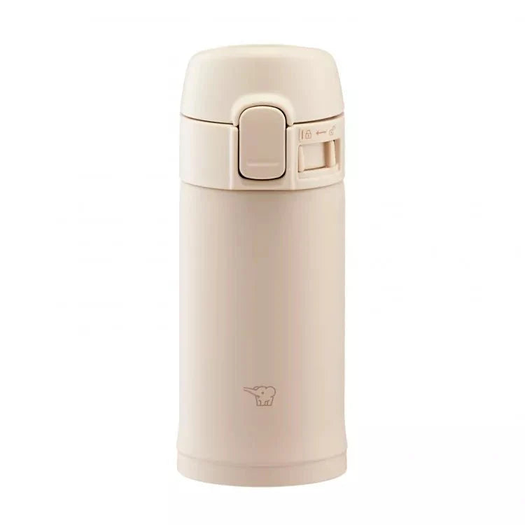 Zojirushi SM-PD beige vacuum insulated stainless steel travel mug front view