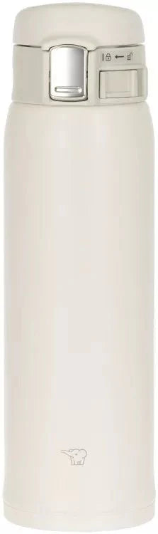 Zojirushi SH-SF Series white stainless steel travel mug, vacuum insulated, available in 360 ml, 480 ml and 600 ml sizes in Ireland