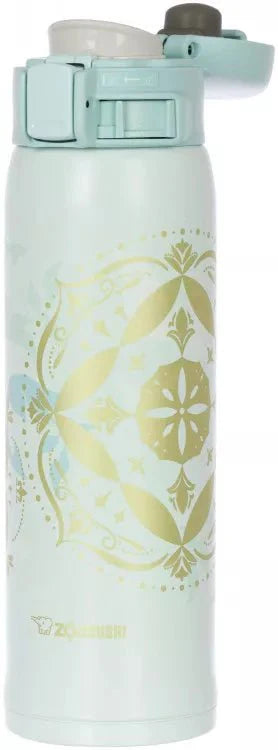 Elegant Zojirushi SM-SG48 white and gold stainless steel thermal mug, slim and stylish design