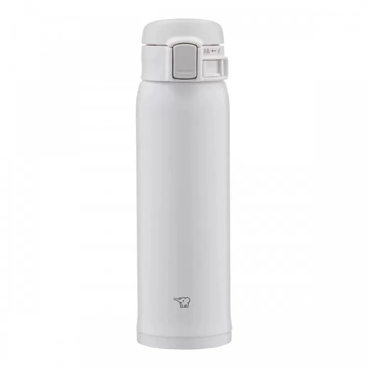 Zojirushi SM-SR white stainless steel travel mug, vacuum insulated, available in 360 ml to 600 ml
