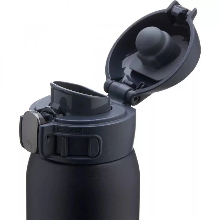 Leakproof Zojirushi SM-WA36 480ml stainless steel travel mug, black thermo cup with flip lid, BPA free design