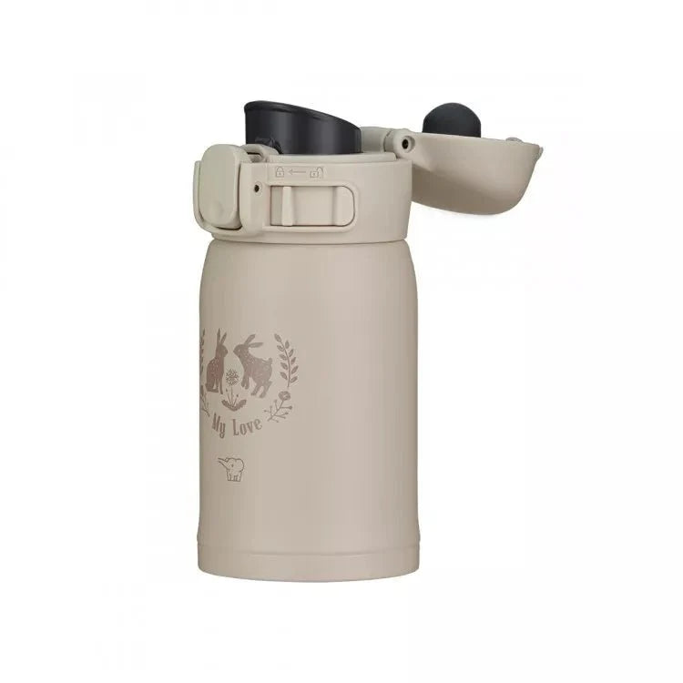 Zojirushi SM-WP24CM champagne beige 240ml vacuum insulated mug with secure flip-top lid, ideal for Irish commuters