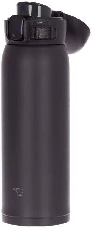 Sleek black Zojirushi SM-WS vacuum travel mug, 480ml leak-proof insulated bottle popular among Irish commuters