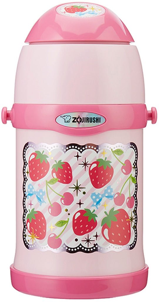 Zojirushi SC-ZT Kids Thermos Bottle 450 ml pink with floral design front view