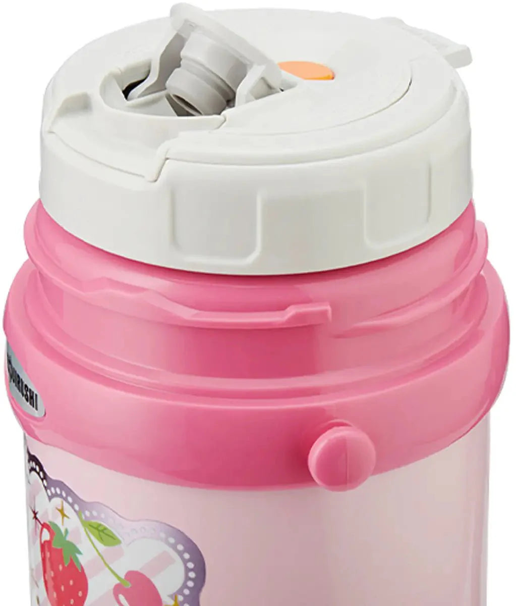 Zojirushi SC-ZT Kids Thermos Bottle pink open lid with straw for kids
