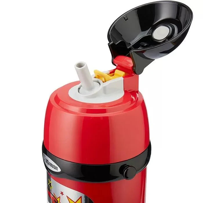 Zojirushi SC-ZT Kids Thermos Bottle red open lid with straw for drinking