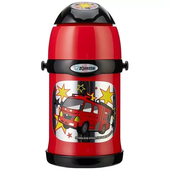 Zojirushi SC-ZT Kids Thermos Bottle 450 ml red with Cars design front view