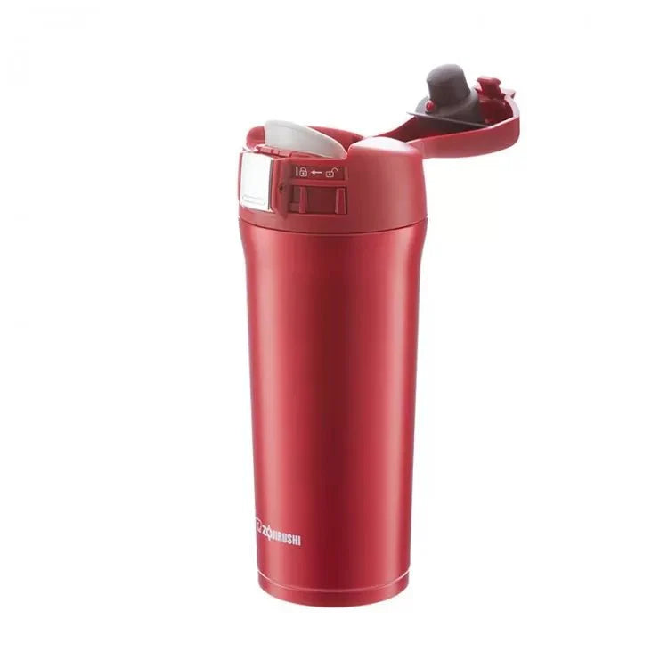 Sleek red Zojirushi SM-YA48 vacuum travel mug 480ml, durable insulated flask for coffee or tea on the go in Ireland
