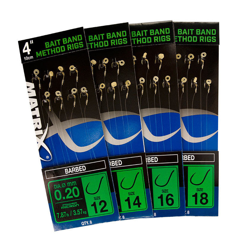 Matrix 4" Bait Band Pellet Rigs Barbed