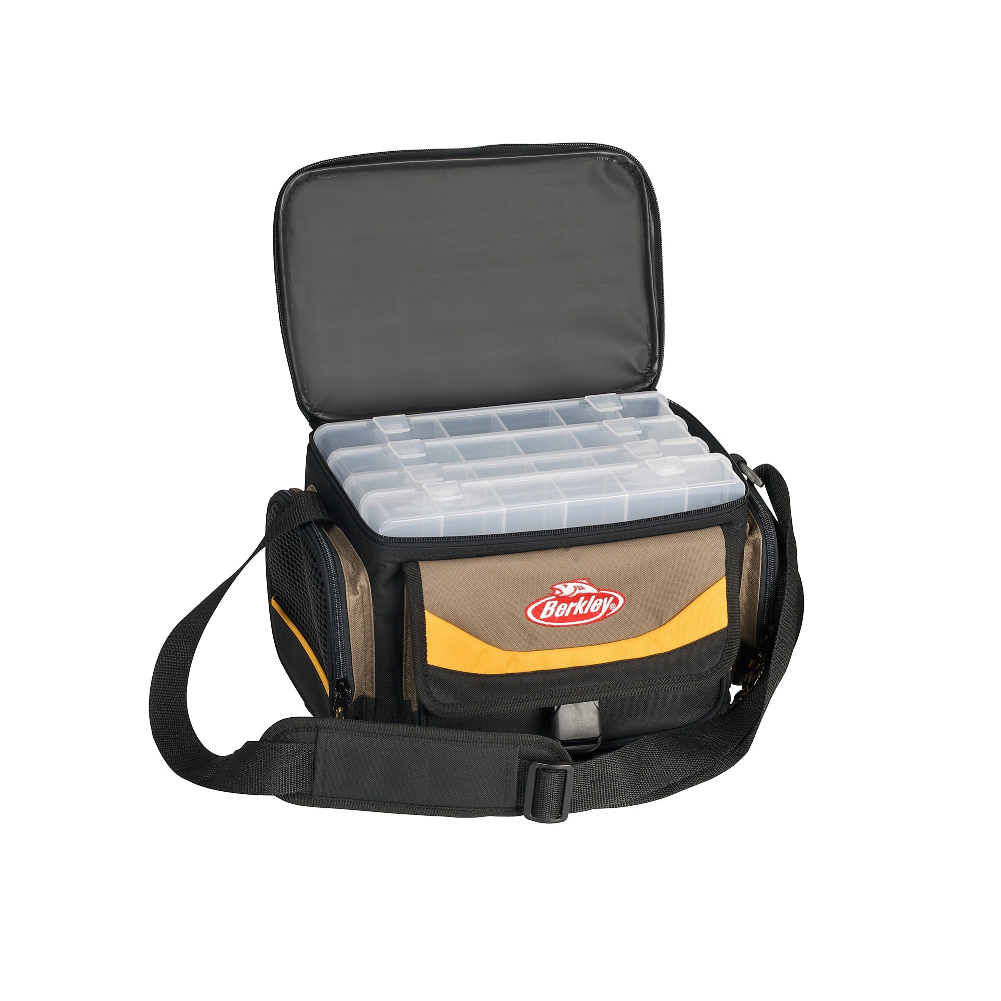 Berkley System Bag Black Yellow with 4 Bait Boxes