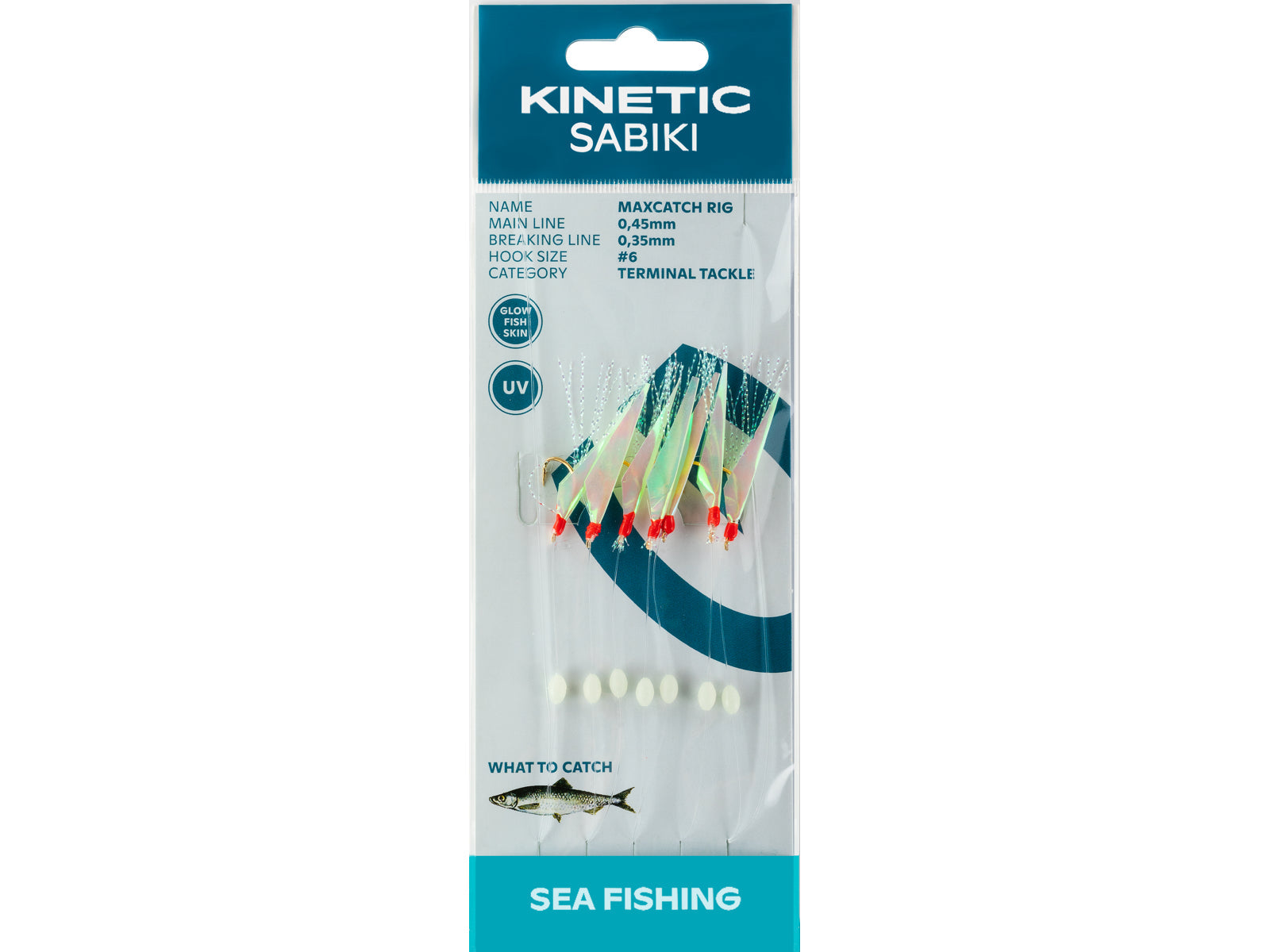 Kinetic Sabiki MaxCatch Glow Fishskin/Mix #6