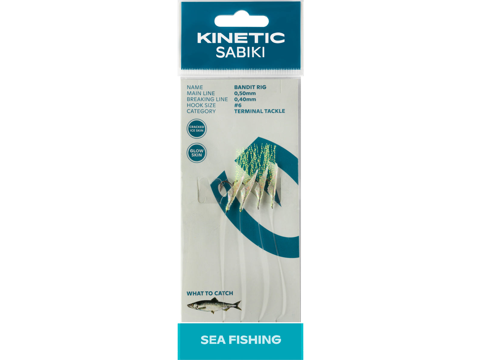 Kinetic Sabiki Bandit Cracked Ice Skin/Chartruse Flash