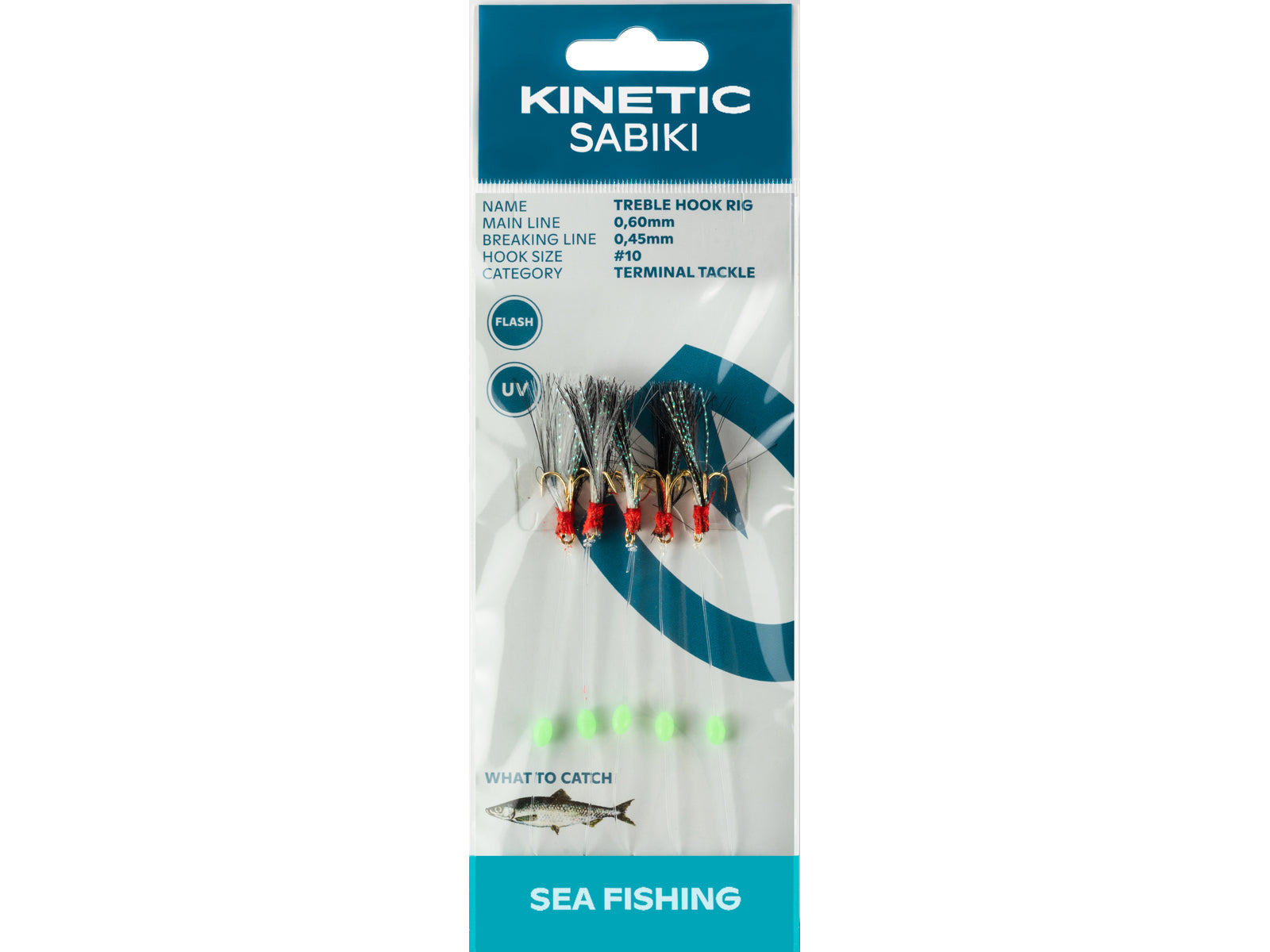 Kinetic Sabiki Treble Hook Black Flash #10