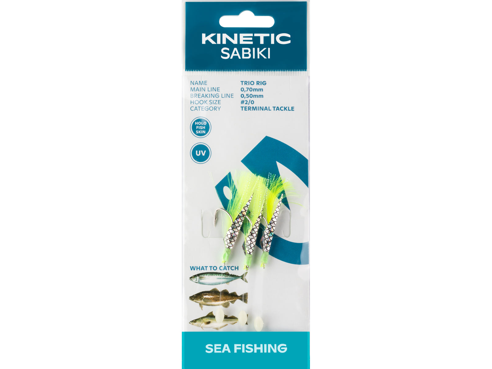 Kinetic Sabiki Trio Chartreuse Flash #2/0