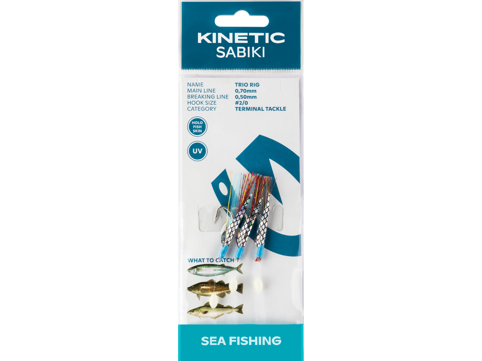 Kinetic Sabiki Trio Red/Blue Flash #2/0