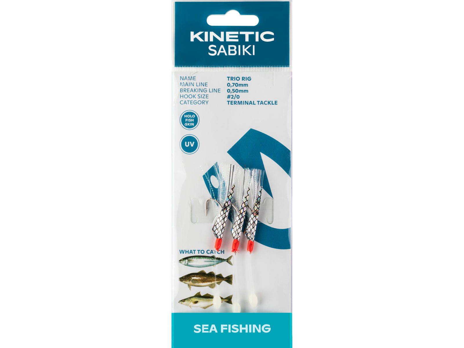 Kinetic Sabiki Trio White Flash #2/0