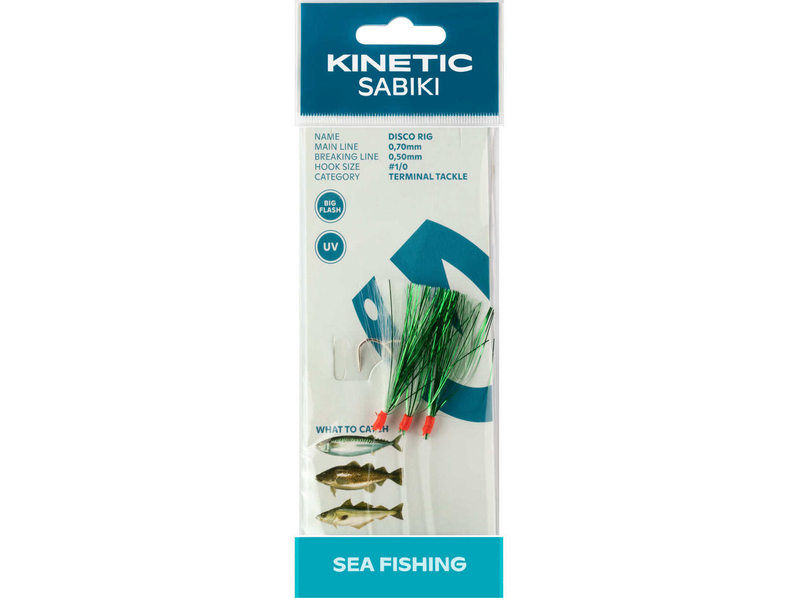 Kinetic Sabiki Disco Green/White Flash #1/0