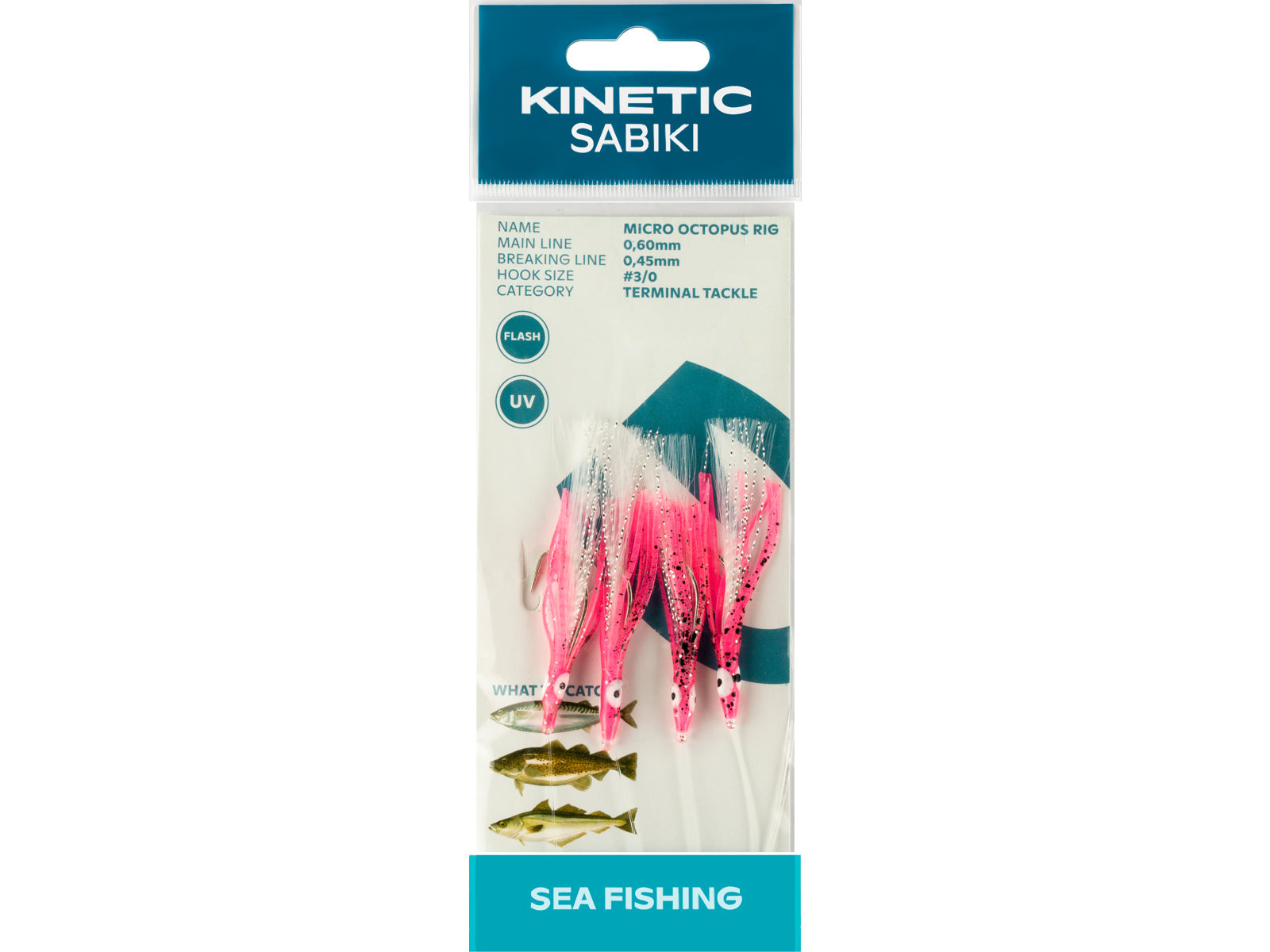 Kinetic Sabiki Micro Octopus Pink UV #3/0
