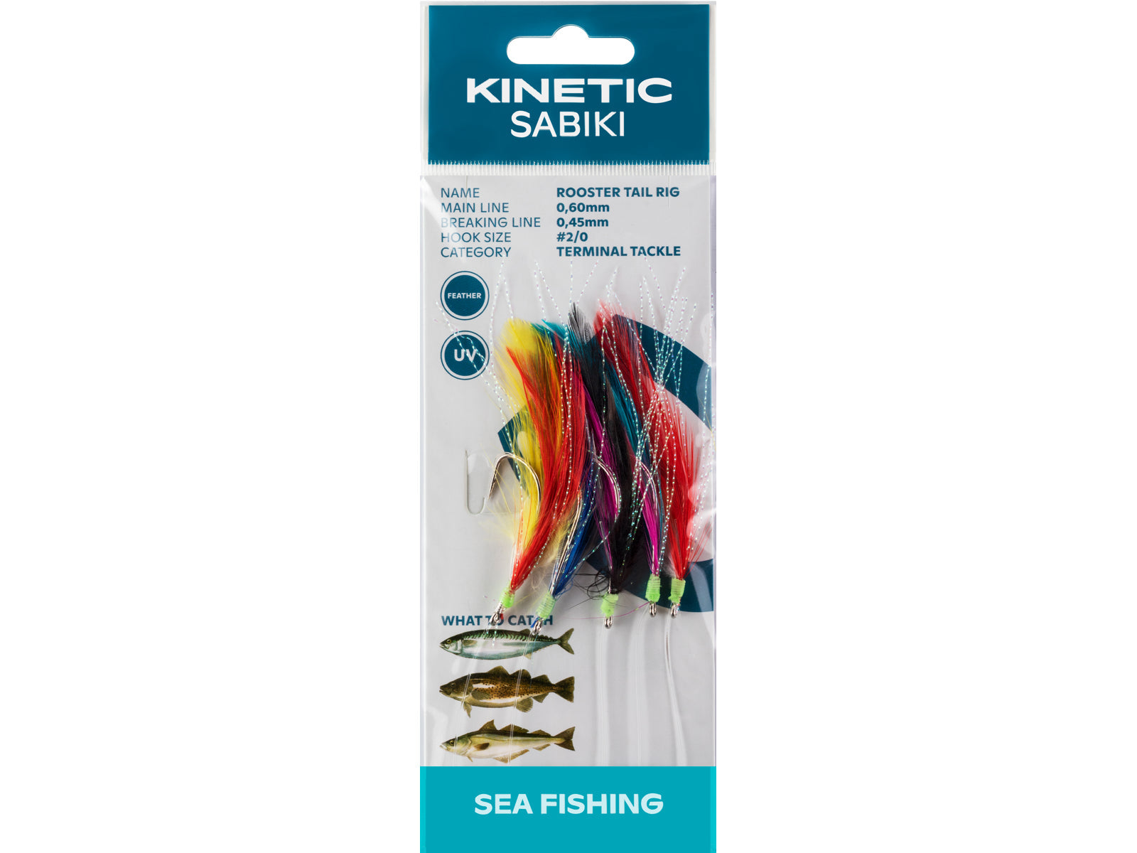 Kinetic Sabiki Rooster Tail Multi Color #2/0