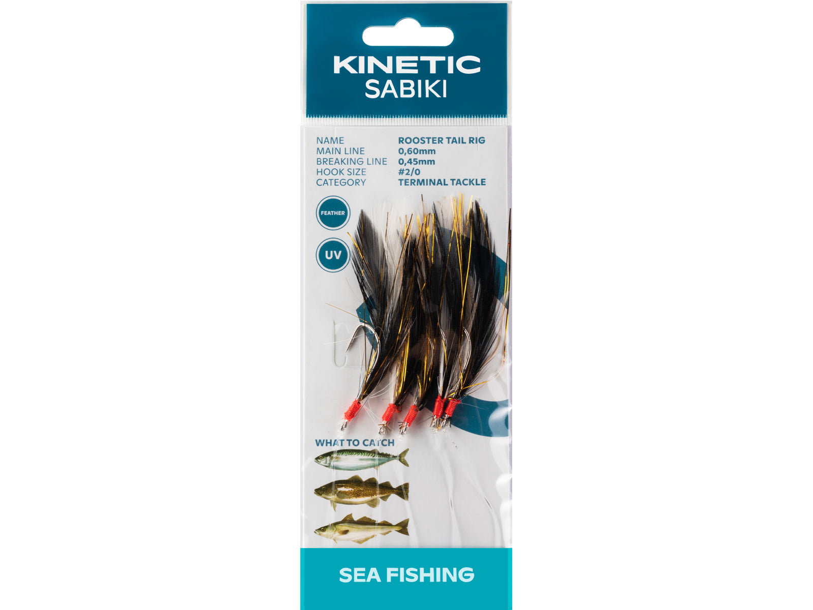 Kinetic Sabiki Rooster Tail Black/Copper Flash #2/0