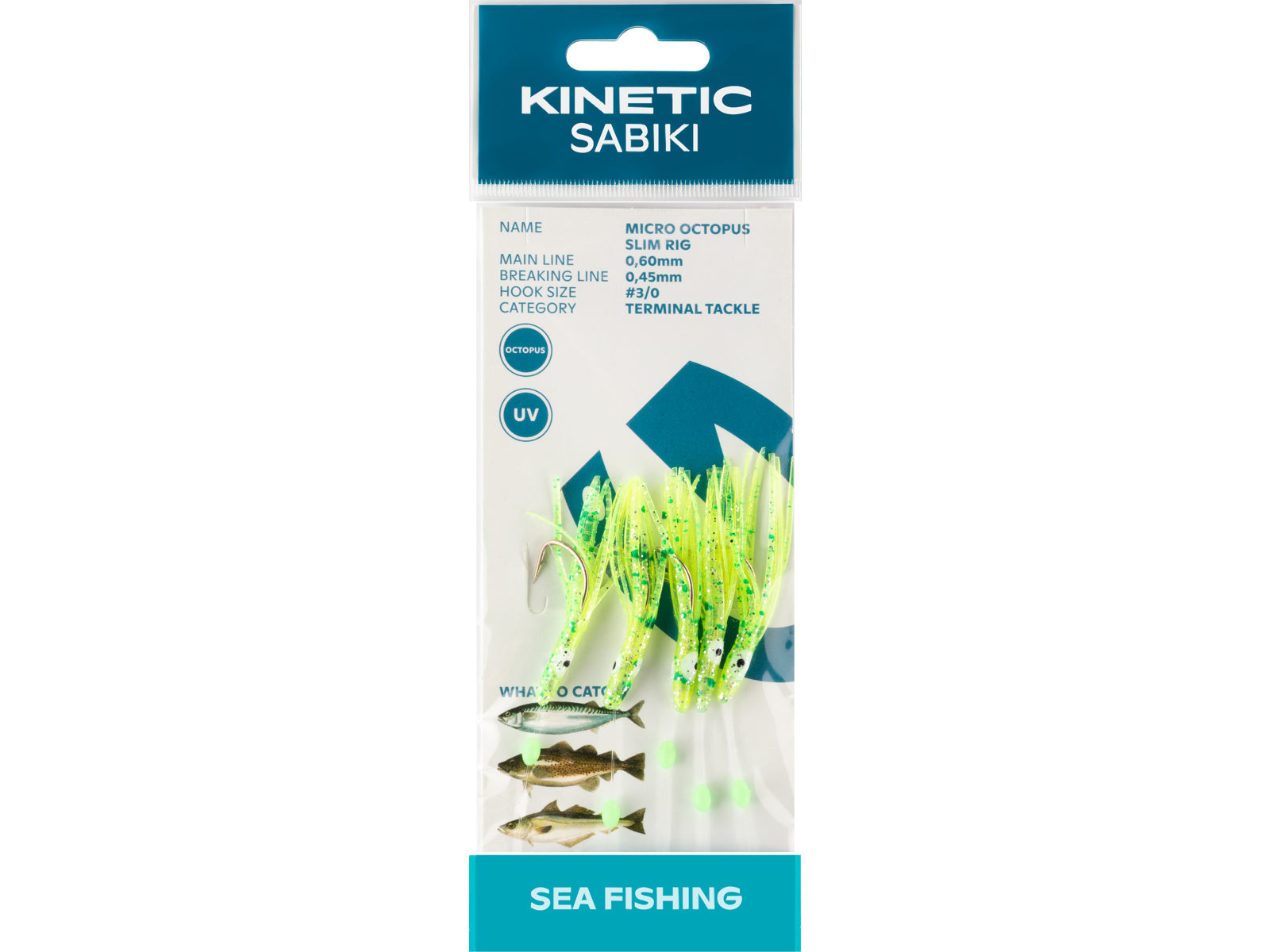 Kinetic Sabiki Micro Octopus Slim Yellow UV #3/0